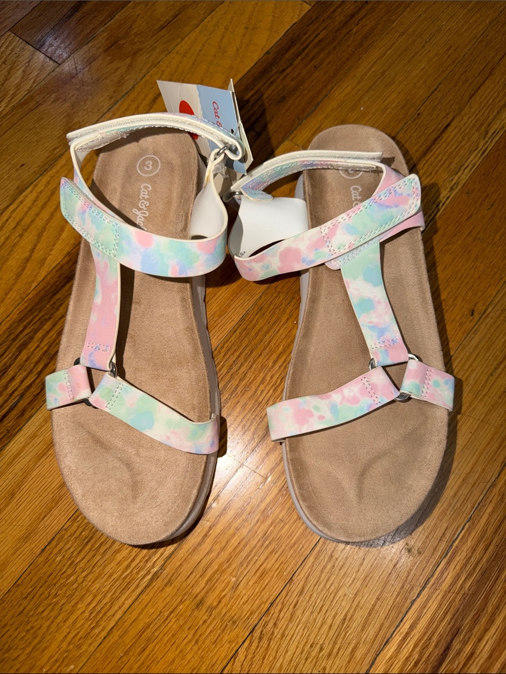 Cat & Jack Pastel Tie-Dye Strappy Sandals
